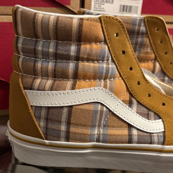 Vans Sk8-Hi Tops Plaid Wood Thrush Women’s Sizes - Picture 4 of 11